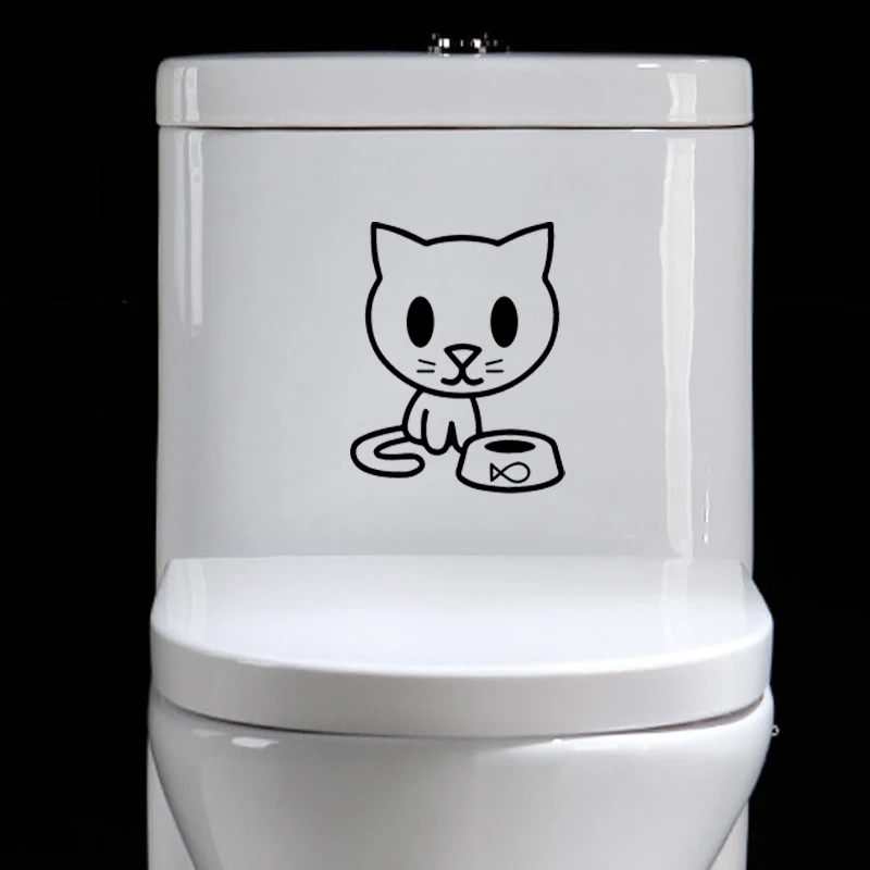 YOJA 17 6*22 3 см кошка кошачьих Голодные Pet любовь наклейки для унитаза домашний Декор