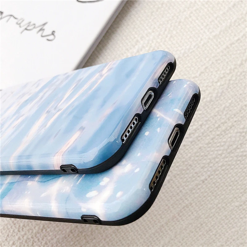 Kexin Phone Case Lack Water Ripple Pattern Soft IMD For iPhone XS Max iphone XR X 7 6S 6 8 Plus Back Cover New |