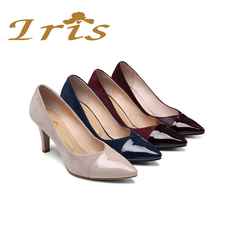 IRIS 2017 Лидер продаж бордовые туфли женская обувь из натуральной кожи на высокой