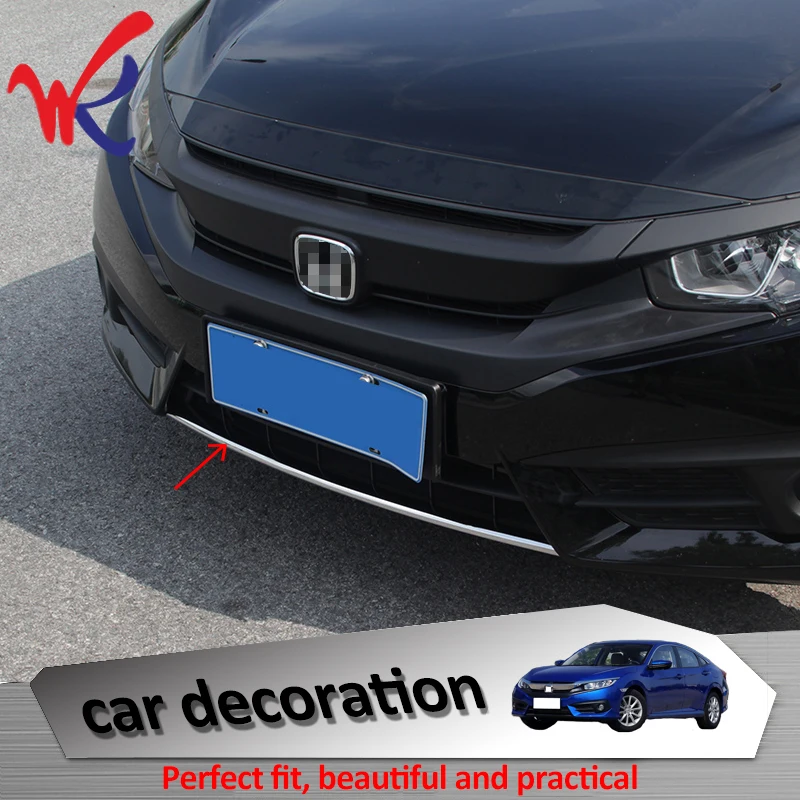 Лояльности для HONDA Civic 2016 2017 2018 АБС Хромированная передняя решетка Бампер Обложка