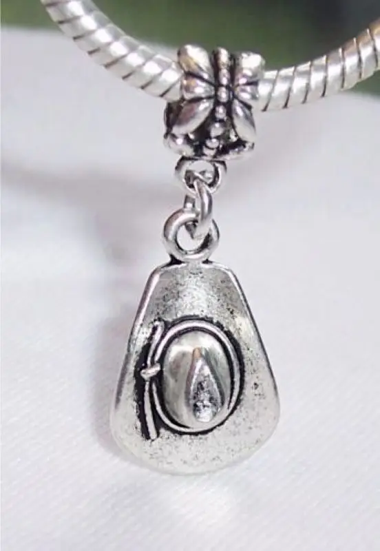 Лидер продаж! 10 шт. Очаровательная ковбойская шляпа из цинкового сплава Висячие