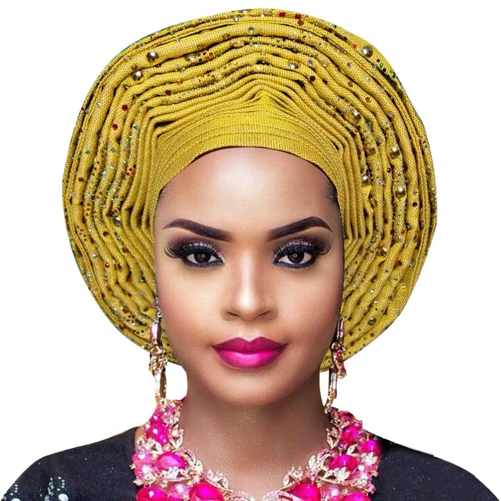 Нигерийский aso oke головной убор Африканский головной убор геле головной убор уже сделан