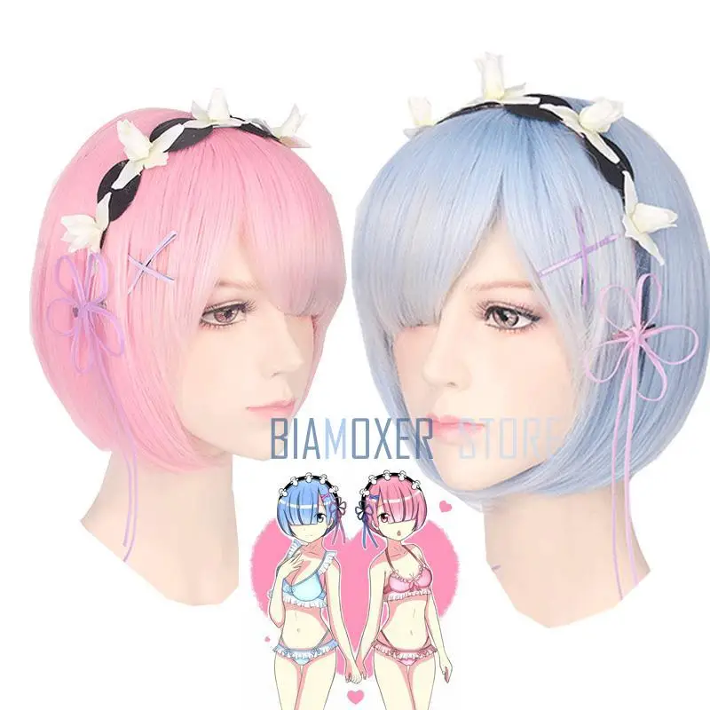 Парик Rem Re:Life In A другой мир от zero для косплея купальники синего и розового цветов |