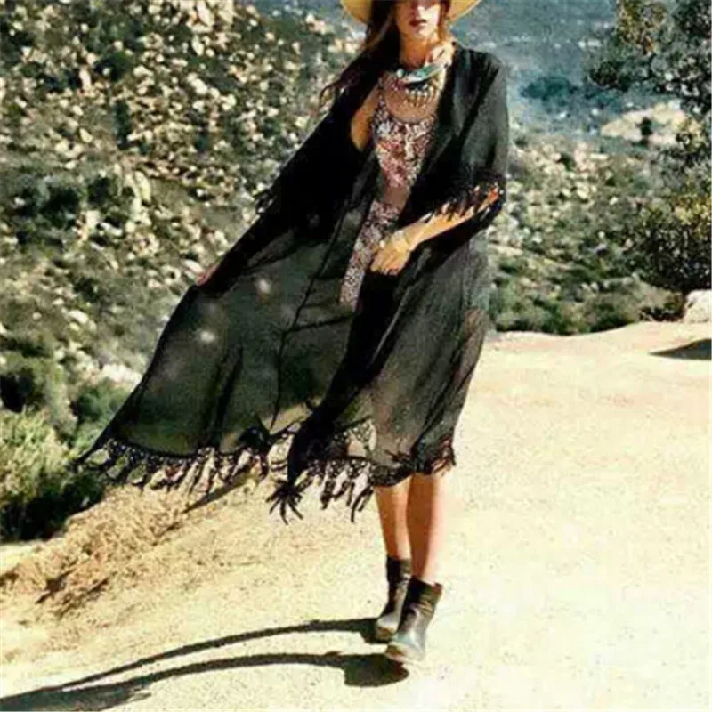 

Beach Dress Sexy Cover-Up Chiffon Bikini Kaftan Pareo Sarongs Swimwear Tunic Swimsuit Bathing Suit Cover Ups Robe De Plage