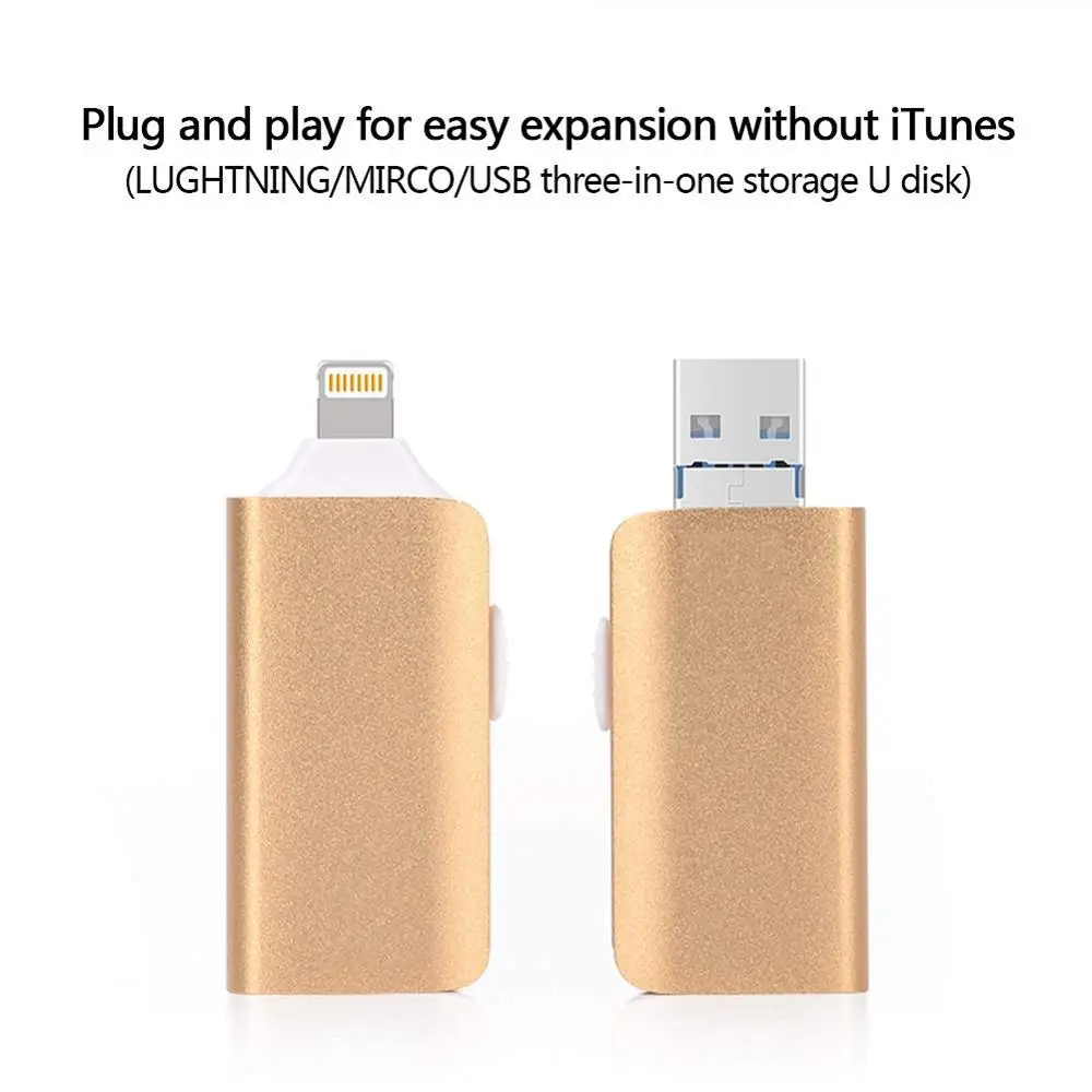Usb флеш накопитель для iPhone 6 6S 6Plus 7 7S 7P 8 8Plus X iPad флэш Lightning USB 3 0 карта памяти флешка 128