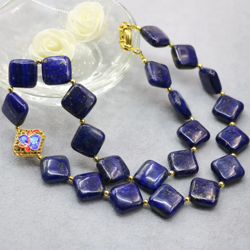 Женское Ожерелье с квадратными бусинами элегантная цепочка из натурального