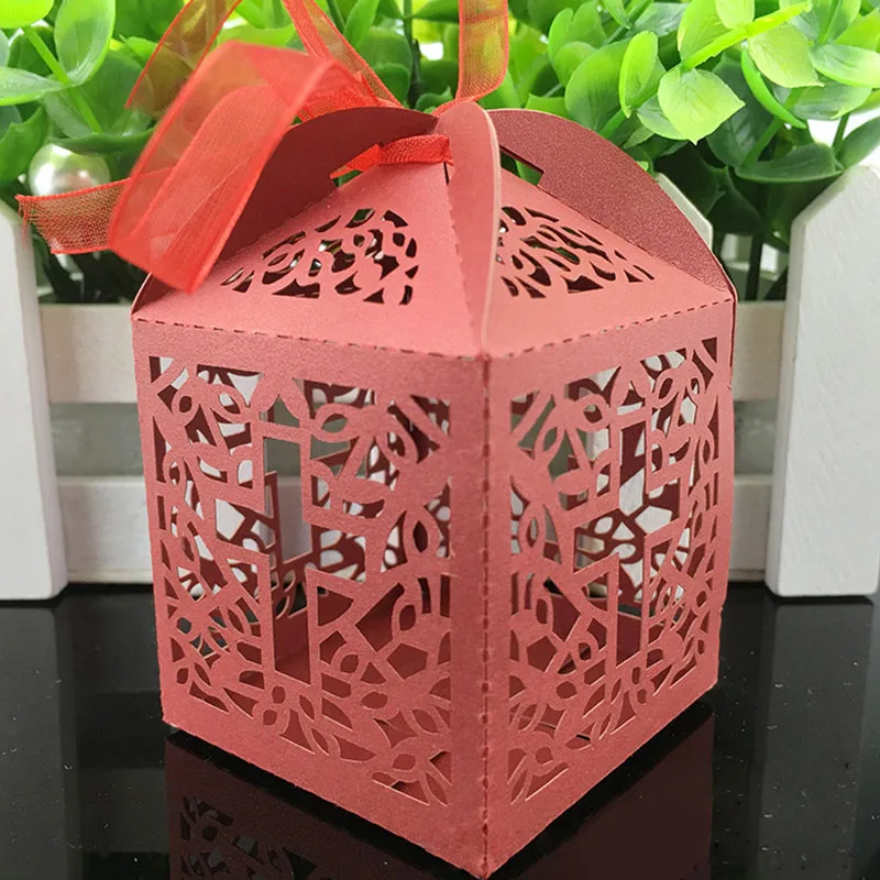 Коробка для конфет 50 шт./лот Свадебная коробка невесты жениха лазерная резка