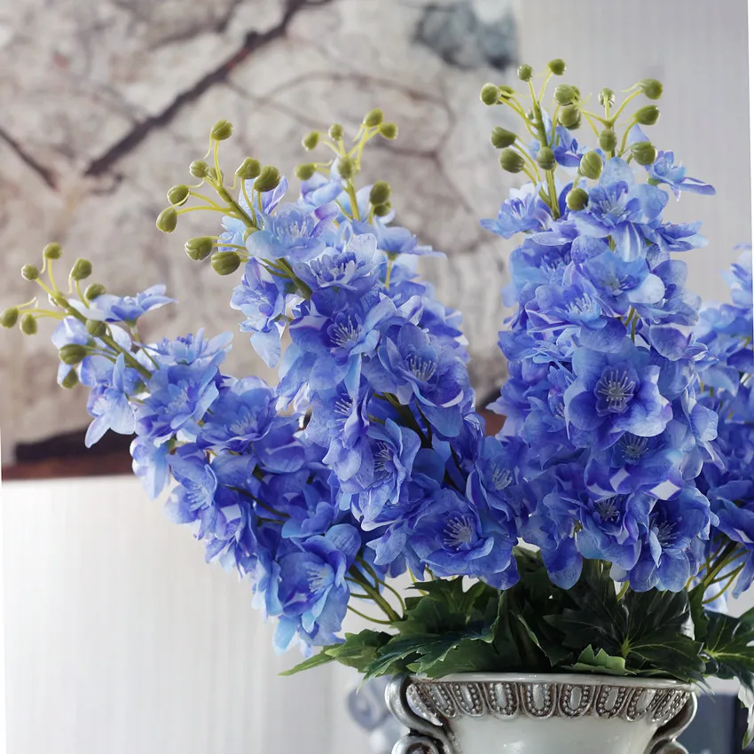 80 см латексные Искусственные цветы Delphinium Hyacinth континентальные искусственные
