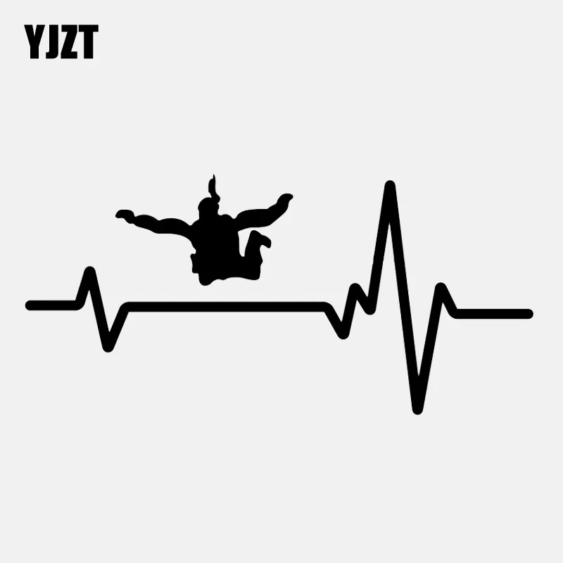 YJZT 16 8 см * Skydive женщина парашютный прыжок команда Heartbeat Наклейка виниловая