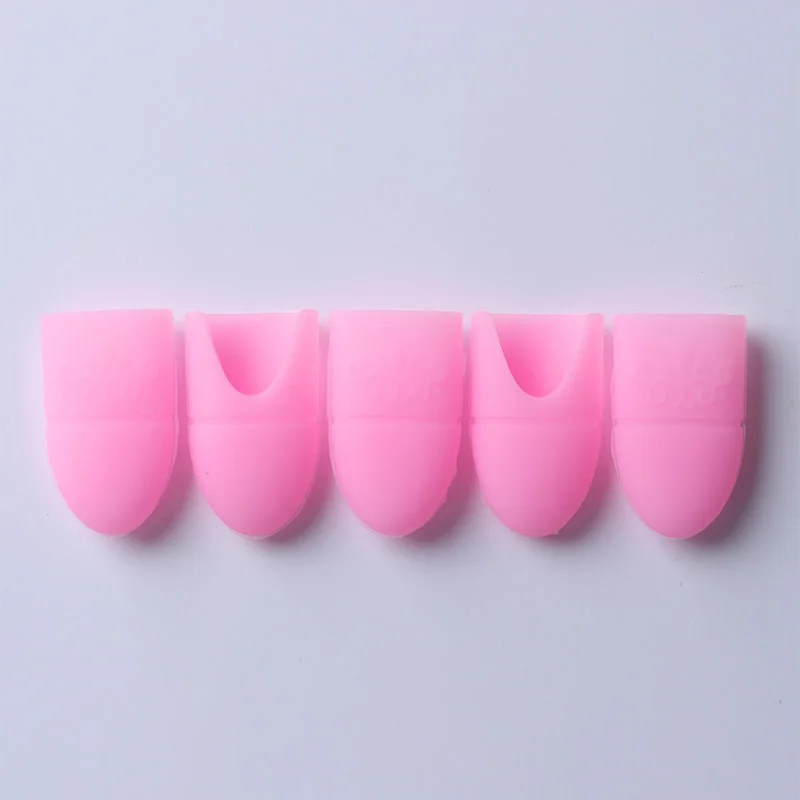 Pink 5 шт./лот, силиконовое средство для снятия УФ гель-лака, обертывания, наборы, Замачивание колпачка, зажим, розовый, белый, черный, маникюр, дизайн ногтей, DIY, салонный инструмент - Цвет: Pink