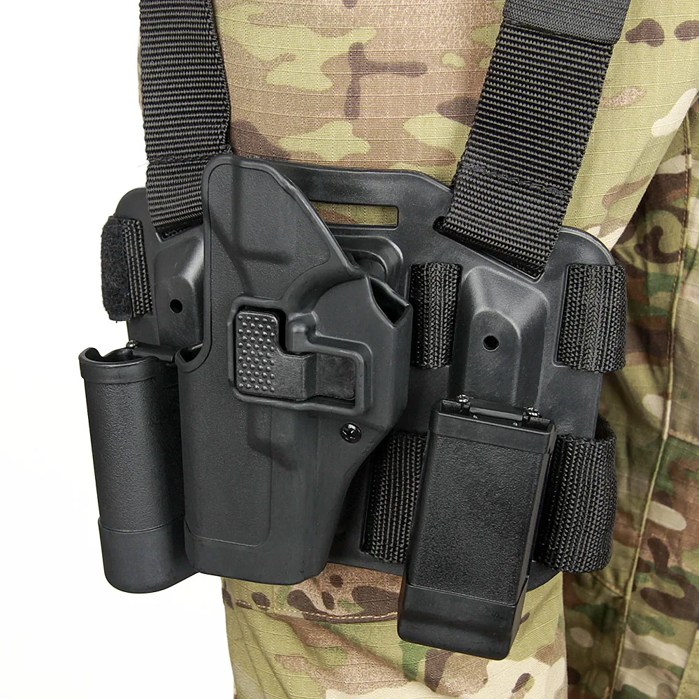PPT Tactical G17 Pistol Leg Holster Thigh with Magazine Pouch Holster Right Hand and Left Hand Black Color For Hunting PP7-0089
PPT Tactical G17 Pistol Leg Holster Thigh with Magazine Pouch Holster Right Hand and Left Hand Black Color For Hunting PP7-0089