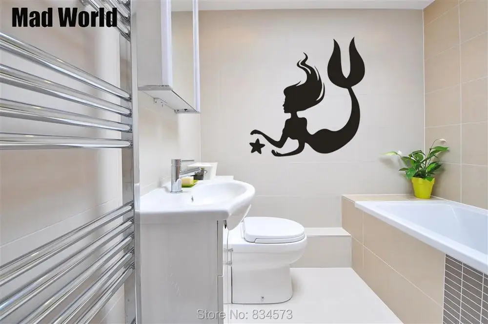 

Mad World-Mermaid Starfish Hair Beauty Sea Animal Wall Art Stickers Wall Decal Home DIY Decoration Removable Decor Wall Stickers