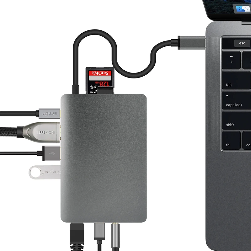 USB C концентратор 3 1 HDMI Ethernet аудио 5 мм с Type PD 0 кардридер адаптер Аксессуары для