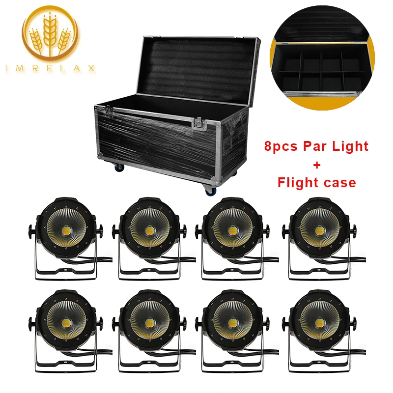 IMRELAX 8 шт. Высокая мощность 100 Вт COB LED Par свет с футляром для полета пакет двойной