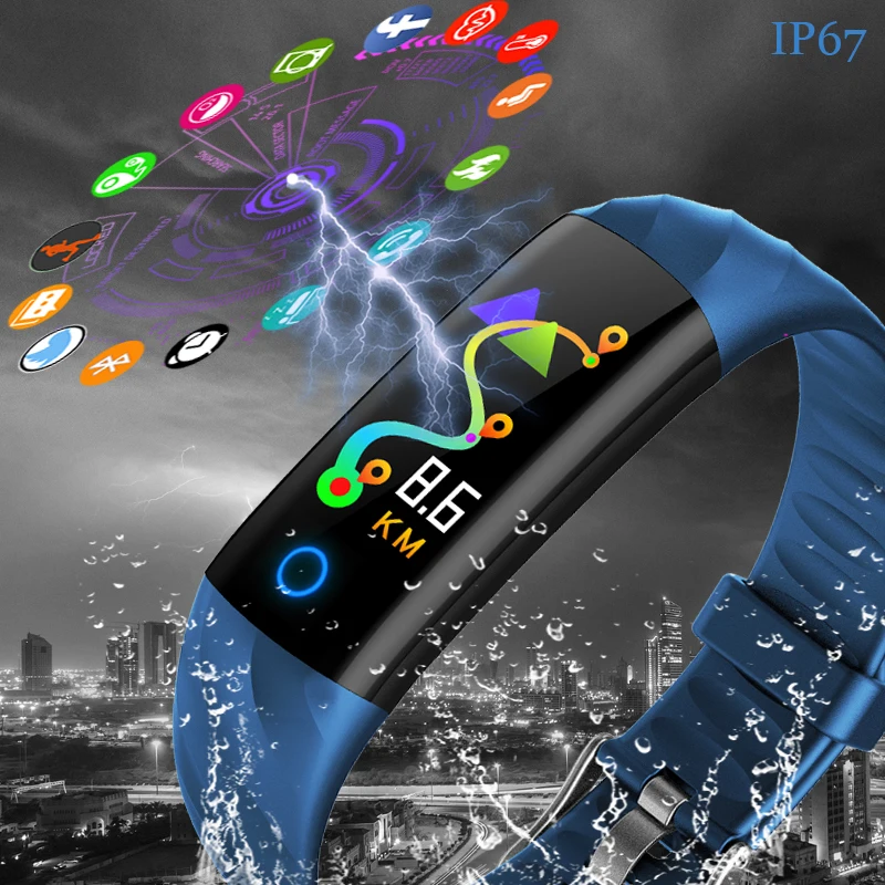 LIGE 2019 New Smart Bracelet Watches Pedometer Heart Rate Blood Pressure Monitoring Fitness Tracker Sport Watch Wristband | Электроника