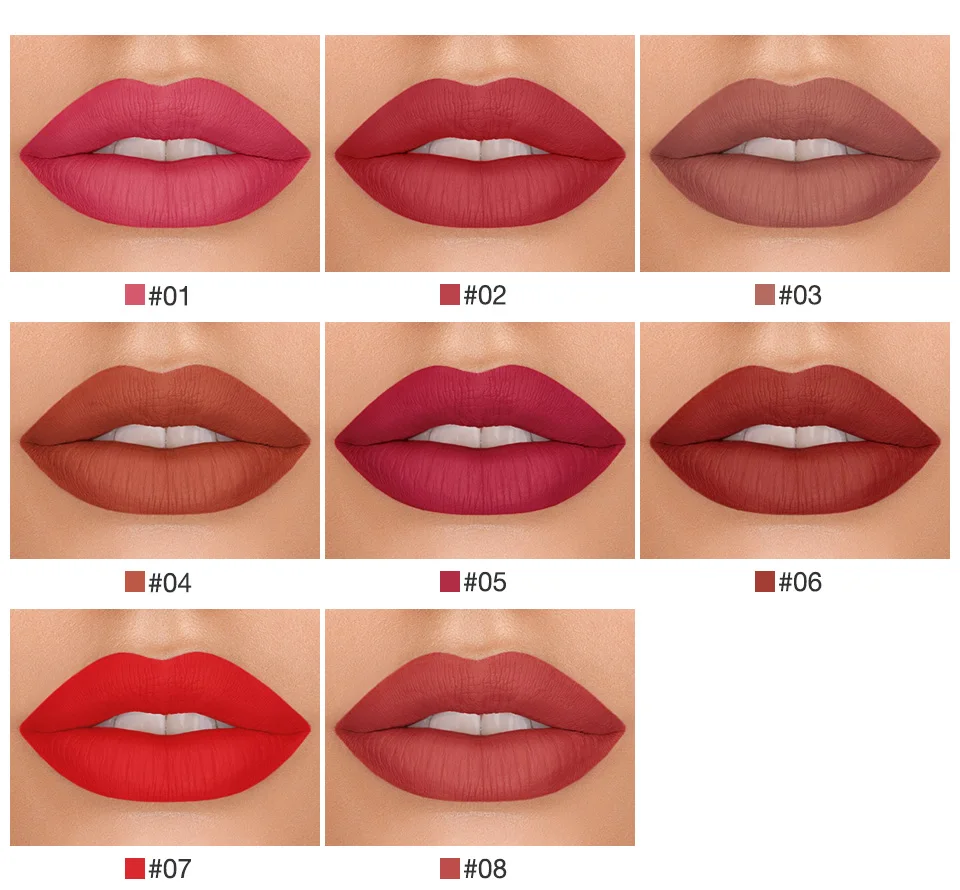 BANXEER 2pcs Lipgloss Set Liquid Lipstick Matte Lip Gloss Waterproof Long Lasting Lips Makeup Set 8 Colors High Pigment Cosmetic