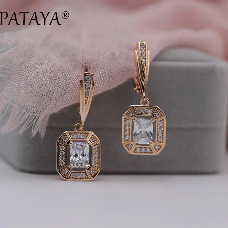 Женские серьги-подвески PATAYA серьги из розового золота 585 пробы с белыми