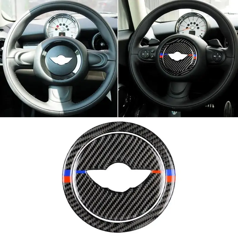 Углеродное волокно руль Стикеры для обклейки автомобиля для Mini Cooper Clubman R55 R56 Countryman R60 Paceman R61 2007-2013 Auto Interio