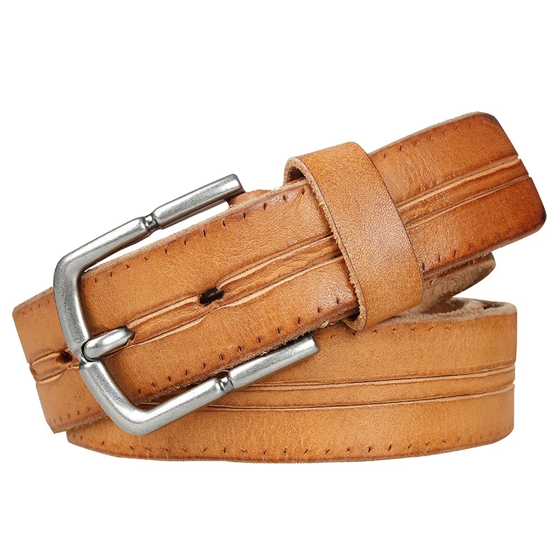 Мужской ремень из натуральной кожи винтажный дизайнерский Повседневный