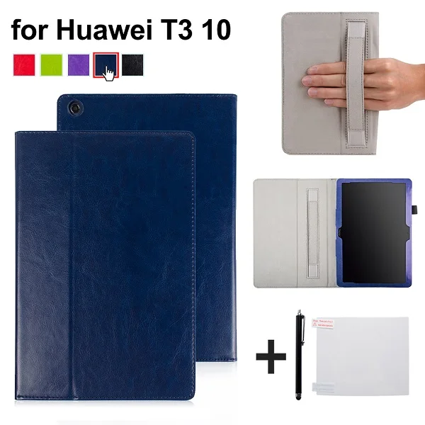 Защитный чехол из искусственной кожи чехол с ремешком на руку для huawei MediaPad T3 9,6 AGS-W09/AGS-L09 для 10 планшетов+ Бесплатный подарок