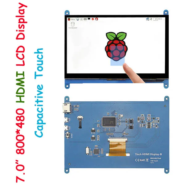 3,2, 3,5, 5,0, 7,0 дюймов HDMI/GPIO TFT ЖК-модуль дисплей монитор экран с резистивным/емкостной сенсорной панелью для Raspberry Pi - Цвет: 7 inch 800X480 CTP