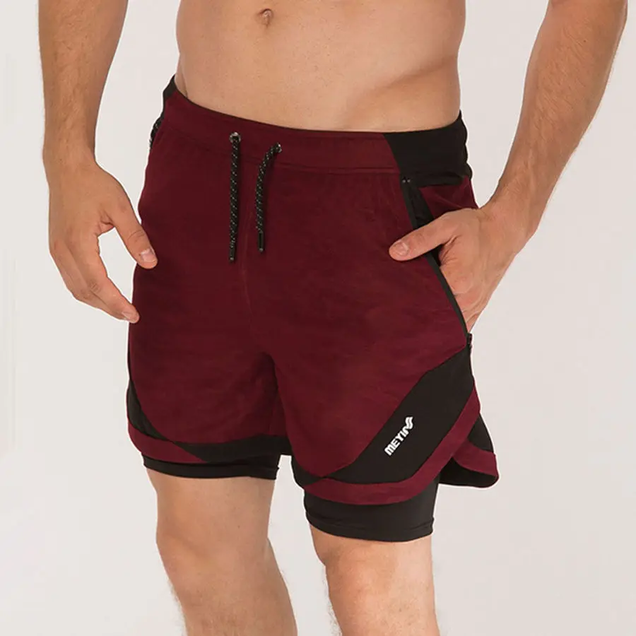 

Мужские быстросохнущие короткие брюки для фитнеса 2 в 1