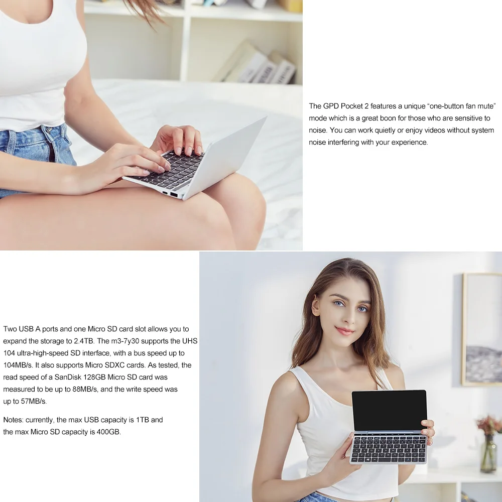 GPD Pocket 2 Pocket2 7 дюймов Мини ноутбук планшетный ПК Windows 10 64 бит Intel Core m3-7y30 ноутбук 8 ГБ/128 ГБ 2,4G& 5G WiFi BT 4,1