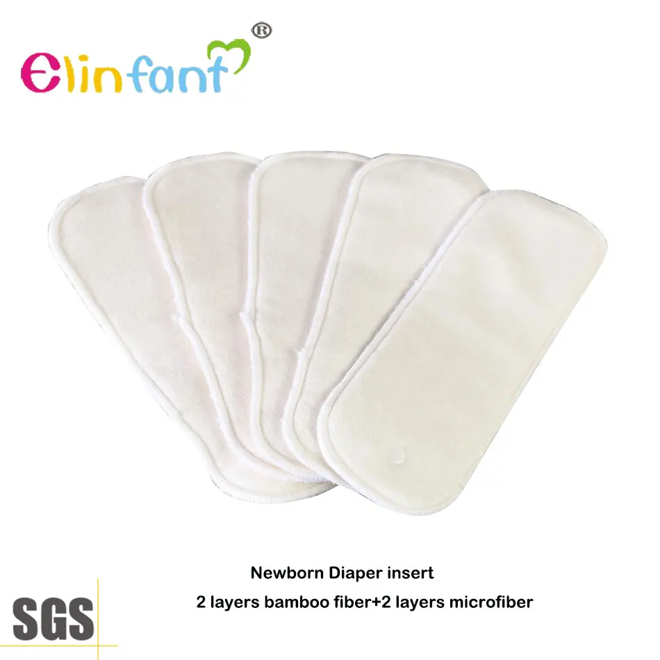 10pcs newborn insert Elinfant 10 шт Новорожденный моющийся вкладыш 2 слоя бамбукового волокна и 2 слоя микрофибры новорожденный вкладыш для ребенка ткань подгузник - Цвет: 10pcs newborn insert