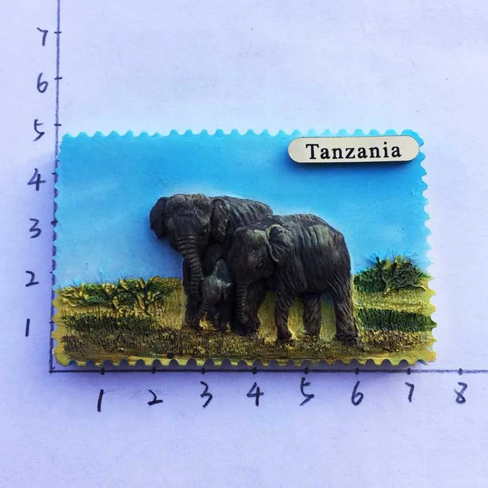 

1 шт. новый африканский танзанийский слон, 3D магнит на холодильник, туристические сувениры, магнитные наклейки на холодильник, домашний деко...