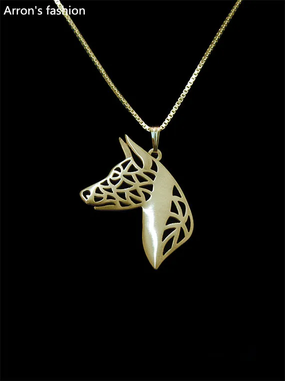 Trendy Basenji profile pendant necklace women dog jewelry statement | Украшения и аксессуары