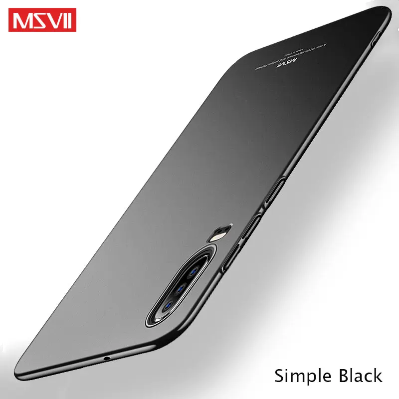 Black Huawei P30 Pro Чехол MSVII Жесткий Тонкий матовый Coque для huawei P30 случае P 30 Pro Lite автомобильный держатель чехол для huawei 30 облегченная Чехол - Цвет: Black