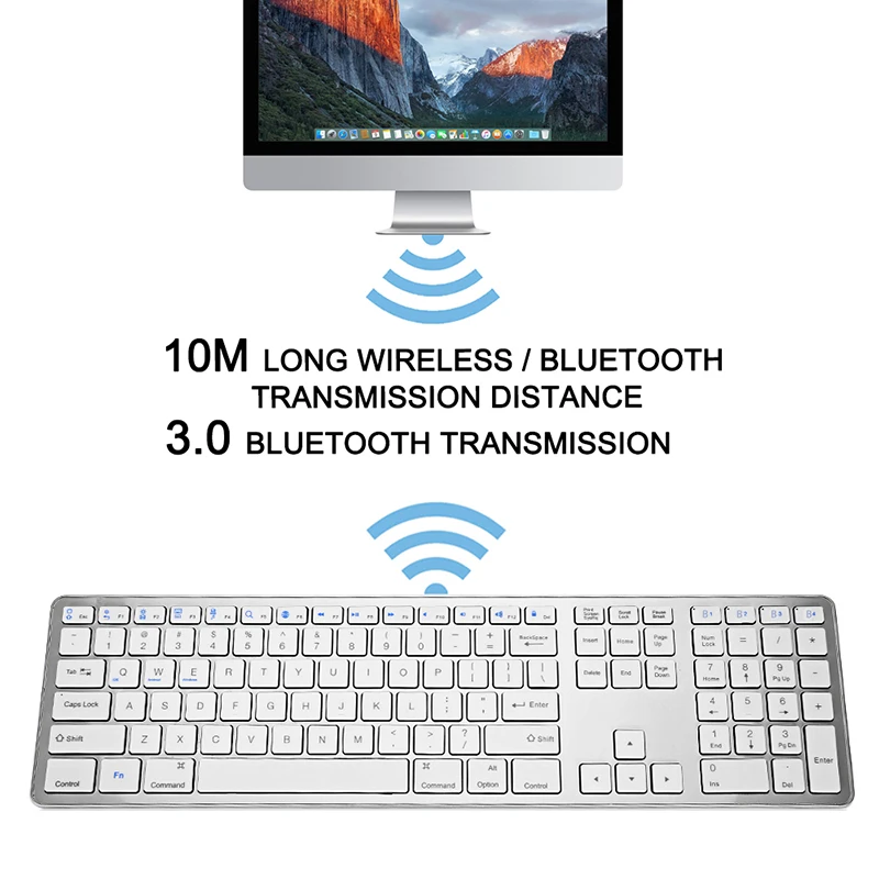GuHo Ultra Slim Bluetooth беспроводной клавиатура 109 ключи для Apple iOS ipad Android ноутбук с Windows