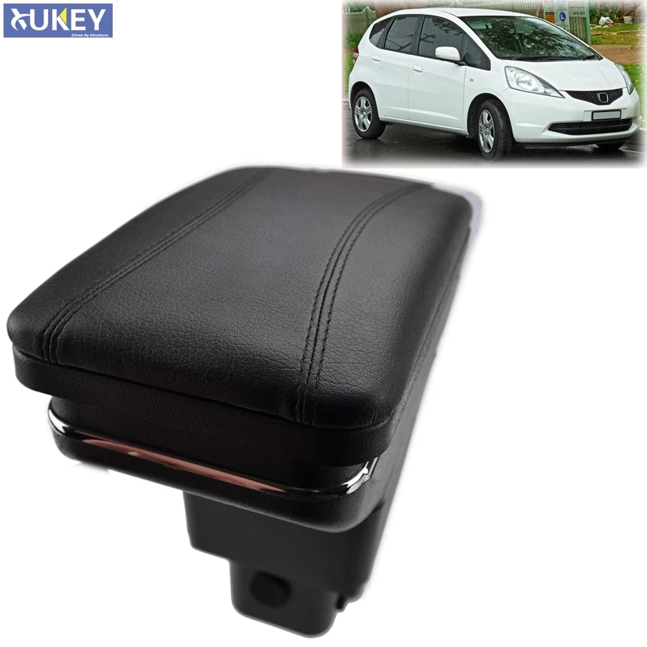 

Center Centre Console Storage Box For Honda Fit Jazz 2009-2013 GE Armrest Arm Rest Rotatable 2010 2011 2012