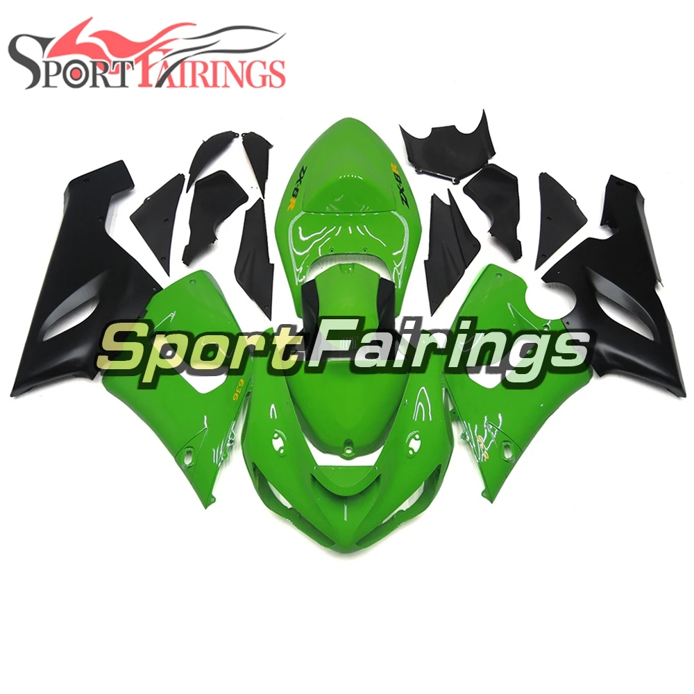 

Cowlings for Kawasaki ZX-6R 2005 2006 ABS Plastic Injection Bodywork Motorcycle Panels ZX6R 05 06 Fairings Green Black Body Kits