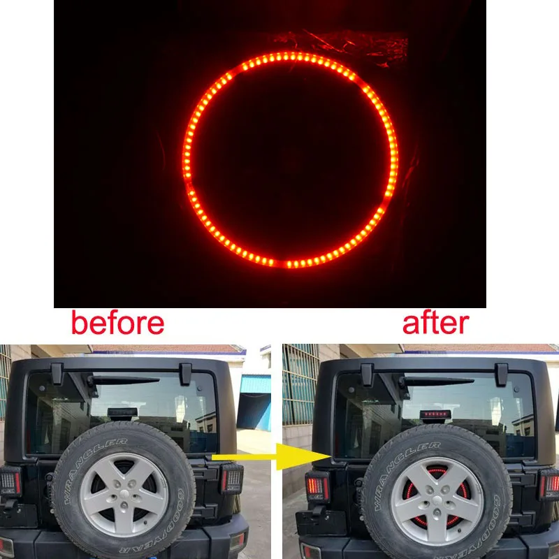 Для Jeeps светильник аксессуары 3 й запасной тормозной светодиодный кольцо для 97 17