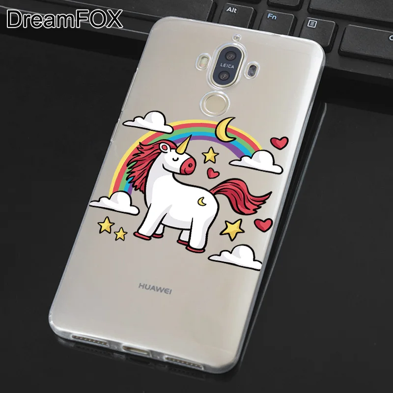 DREAMFOX M347 Радужная лошадь Мягкий ТПУ силиконовый чехол для huawei mate Nova 2 9 10 20 30 Lite Pro Plus