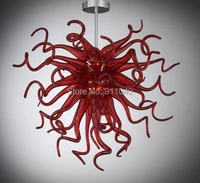 free shipping 110220v ac led excellent hand blown glass chandelier mini red color bedroom style