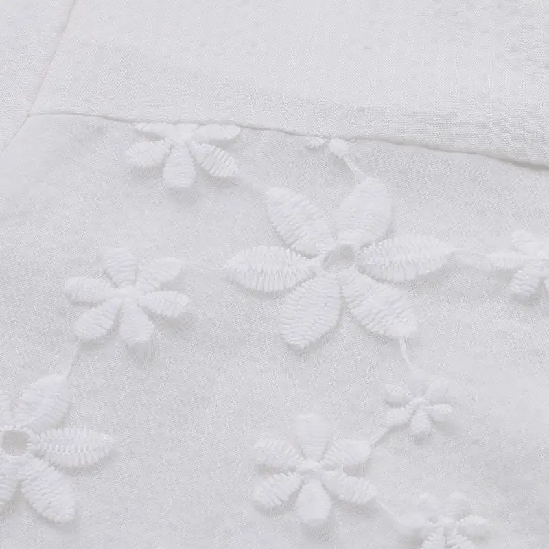

Women Lace Flower Embroidery Blouse White Shirt Ladies Long Sleeve Shirt Elegant Women Tops