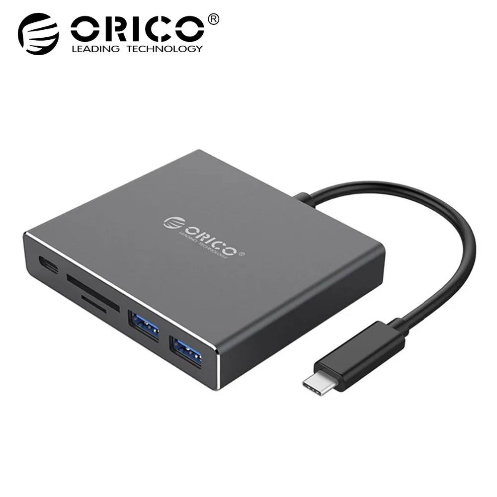 ORICO алюминиевый тип-c до TF SD кардридер с 2 USB 3 0 портов поддержка PD зарядка ноутбука