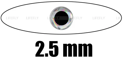 

2.5mm 3D Silver / Wholesale 1200 Soft Molded 3D Holographic Fish Eyes, Fly Tying, Jig, Lure Making