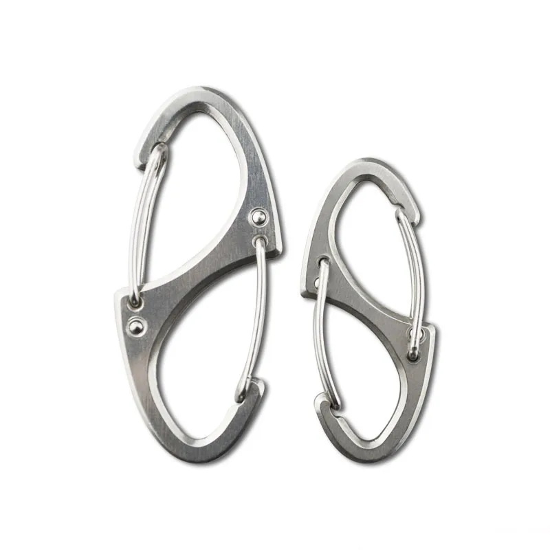 1PC 8-shaped Stainless Steel Keychain Key Chain Ring Hang Buckle Fast Hook Backpack Accessories Camping Equipment Gadget | Спорт и