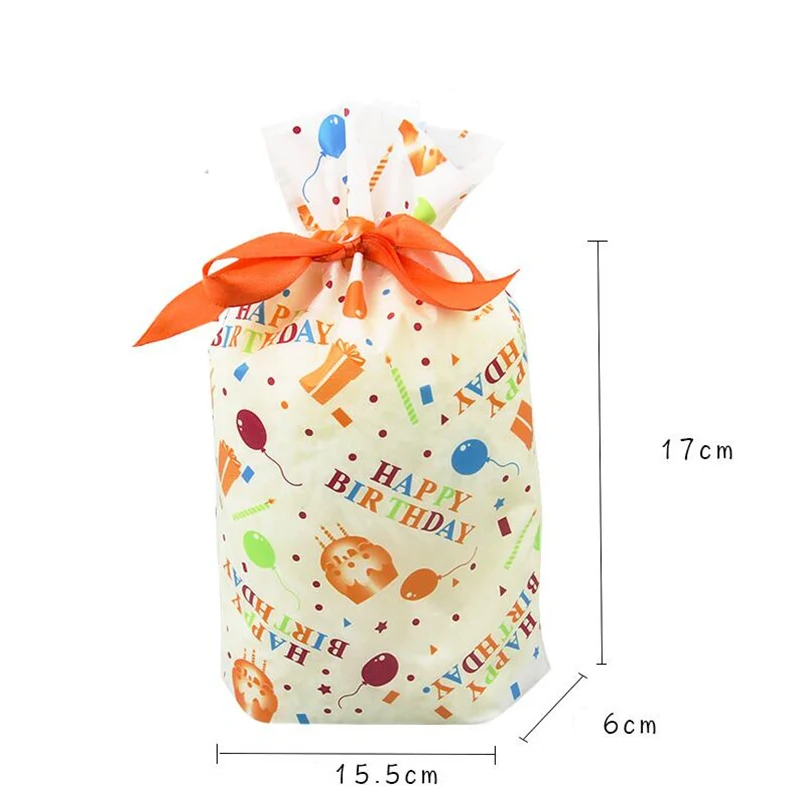 Color Happy Birthday LBSISI жизнь 50/100 шт мешки для печенья, конфет Рождественский подарок сумки закуски с нугой и PE Пластик сумка-кисет День рождения свадьба - Цвет: Color Happy Birthday