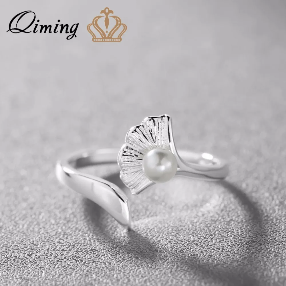 style8 QIMING чистое серебряное кольцо с кристаллом для женщин,, хорошее ювелирное изделие, регулируемое двойное кольцо с фианитами, кольца с открытым носком средней длины - Цвет основного камня: style8