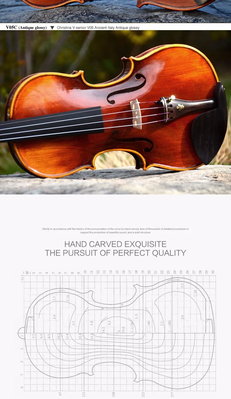 Профессиональная скрипка Кристина V05, итальянская скрипка ручной работы под старину, o 4/4 Музыкальные инструменты+ Скрипка чехол, лук, канифоль