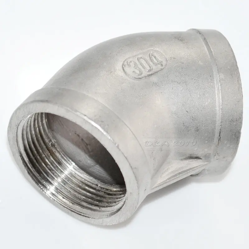 

MEGAIRON BSPT 1-1/2 "DN25 резьба мама из нержавеющей стали SS304 45 градусов колено макс. 150psi Трубопроводные коленчатые фитинги для воды газа масла
