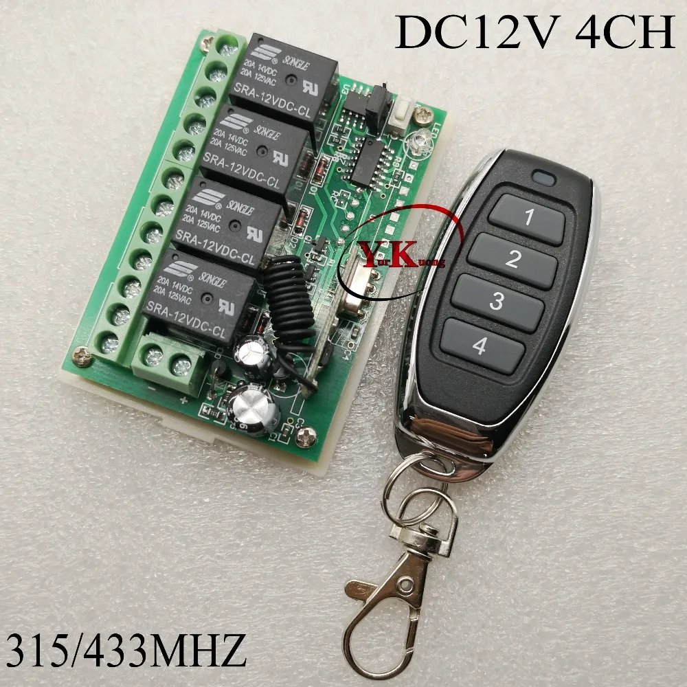 DC 12V 10A 4 CH беспроводное реле RF дистанционное управление переключатель приемник + 1