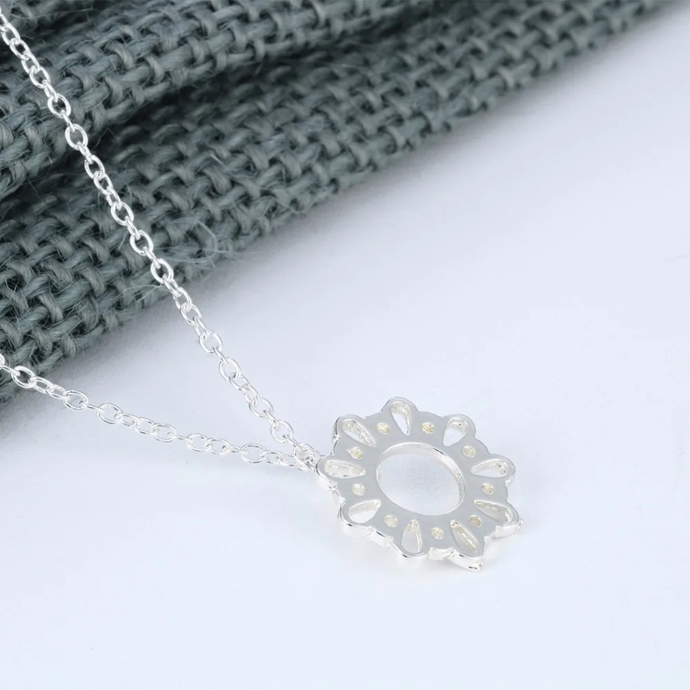 Kinitial выдолбленный цветок ожерелье s Подвеска Шарм круглое для женщин модные