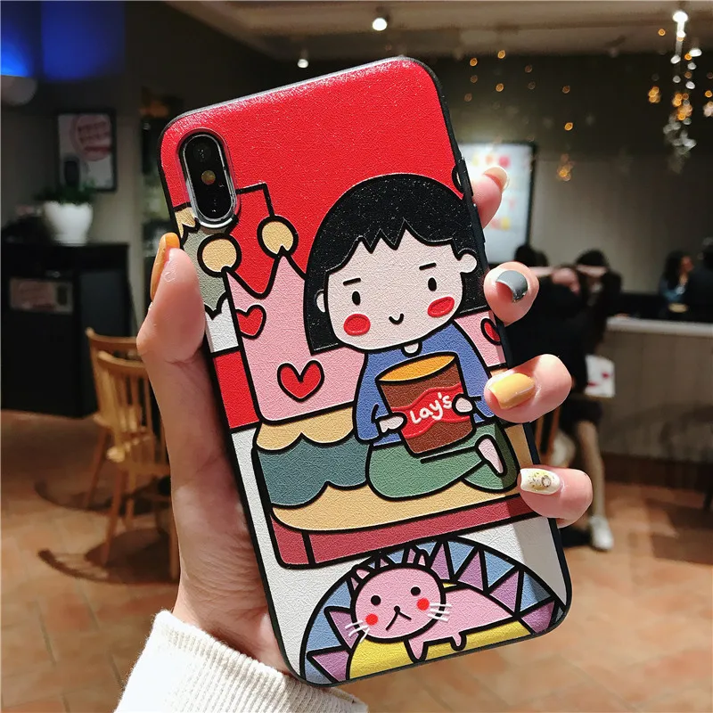 Fashion Mom Daughter Abstract Character Phone Cases For iPhone 6 6s 7 8 Plus Silk Soft Silicone TPU Cover X XR XS Max |