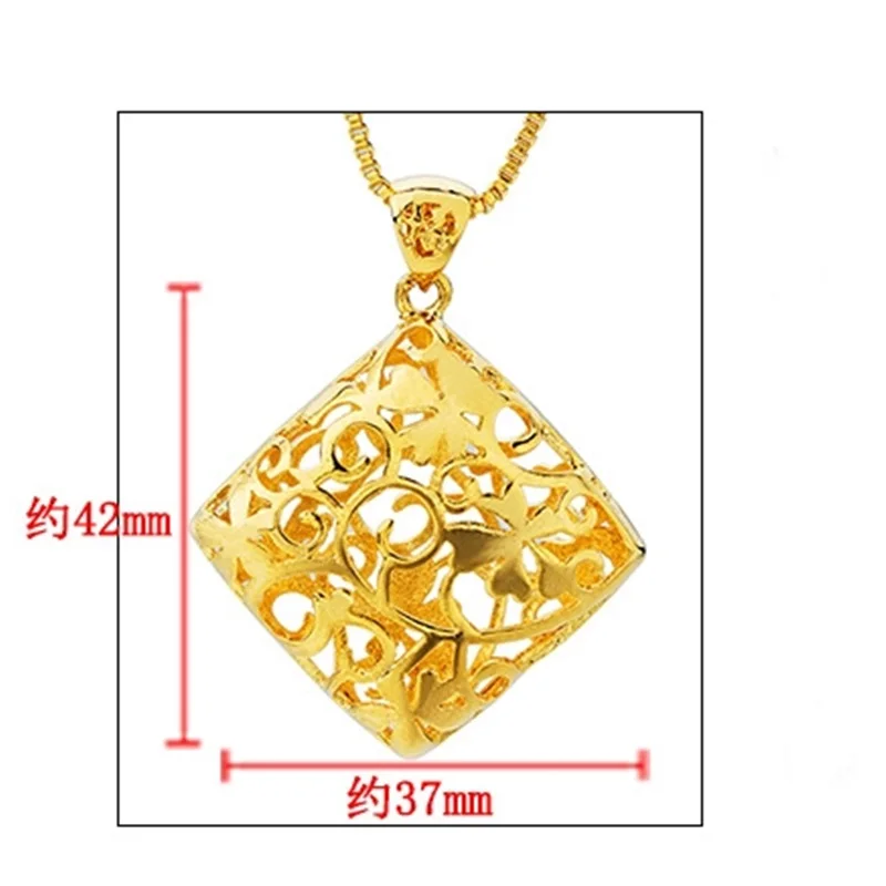 OMHXFC Wholesale European Fashion Woman Man Unisex Party Birthday Wedding Gift Hollow Rhombus 18KT Real Gold Charm Pendant PN21 | Украшения