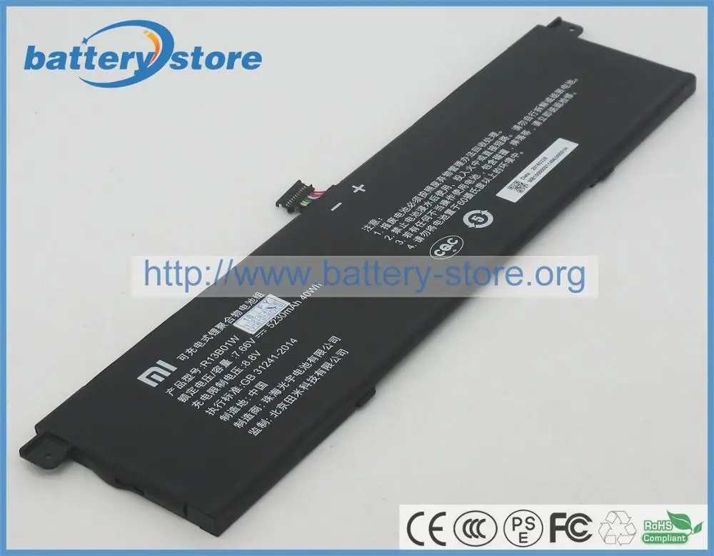 Оригинальная батарея R13B02W R13B01W для XIAOMI notebook Air 13, XIAOMI AIR 13,3 дюймовый ноутбук, 7,66 в, 40 Вт